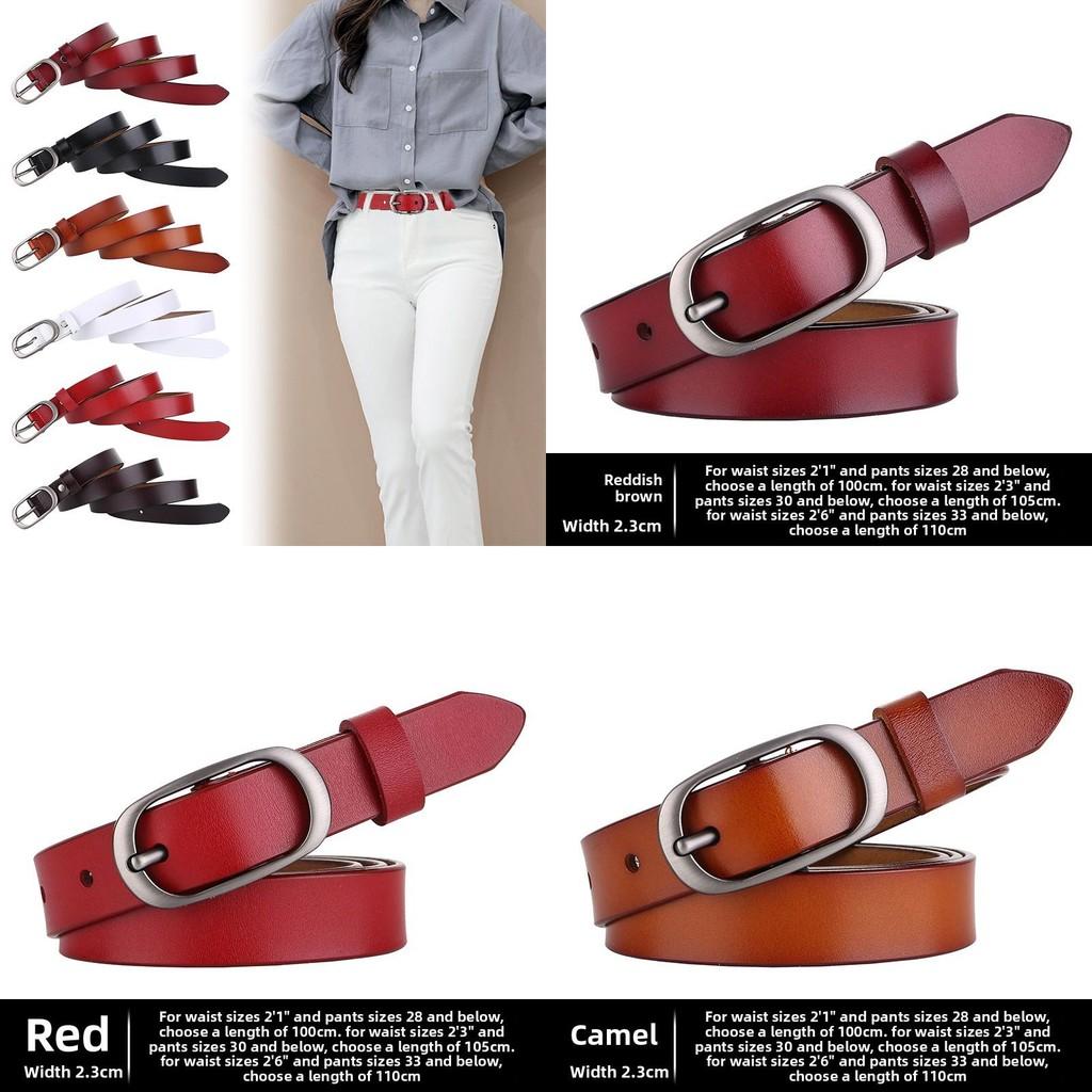 Elliptical Buckle Alloy Leather Women Belt For Fashion Casual Office Use Gift