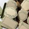 Vintage Embossed Note Cards with Floral & Geometric Designs - Textured Green Paper for Journaling, Scrapbooking, and Crafting