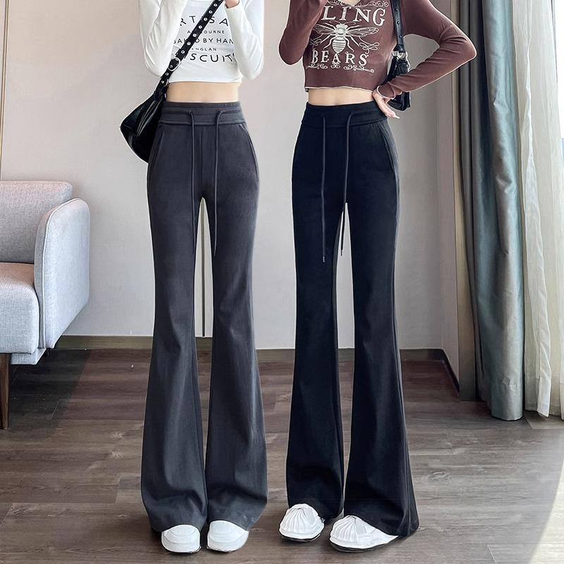 

Women s High-Waisted Black Micro-Flared Sweatpants - Slimming & Sporty Casual Pants for Spring & Autumn 2025 S