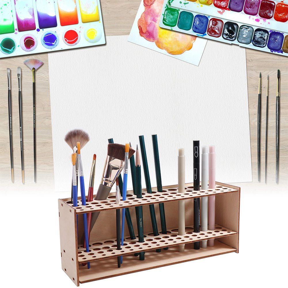 67 Holes Paint Brush Holder Household Desk Organizer Pen Drying Stand Colored Pencils
