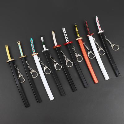 Demon Slayer Tanjiro Giyu Shinobu Nichirin Sword Keychain with Sheath, 17cm Alloy Model