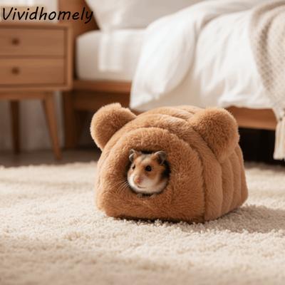Niedriges warmes Haustier-Schlafnest, weich, atmungsaktiv, Meerschweinchenhaus, verdickt, bequem, Hamster-Versteckhaus, Winter