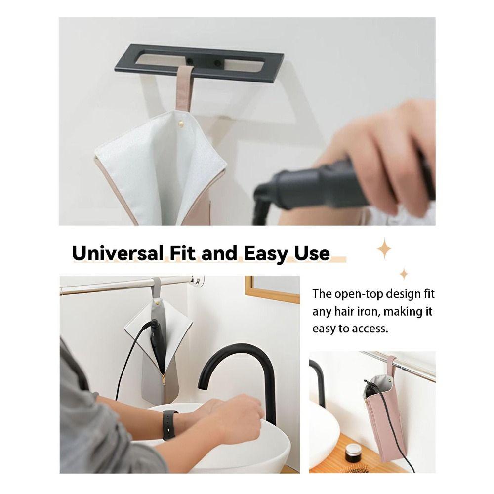 Fashion Heat Resistant Curling Iron Holder Waterproof Hangable Travel Bag Portable Hot Iron Holder