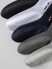 5-Pair Men's Black Mid-Calf Socks: Pure Cotton, Sweat-Absorbent, Odor-Resistant, Comfortable for Business & Casual Wear, Ideal for Autumn & Winter.