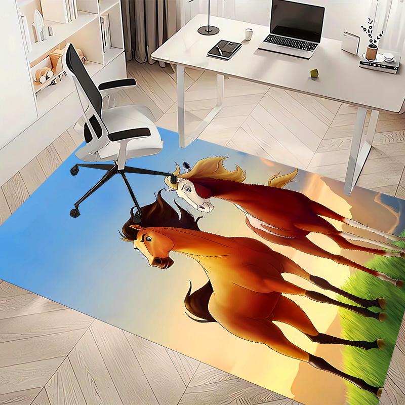 Spirit Stallion of the Cimarron Printed Absorbent Washable Carpet, Non-Slip Bathroom Mats, Kitchen Rugs, Yoga Mat,Living Room Entrance, Camping Picnic