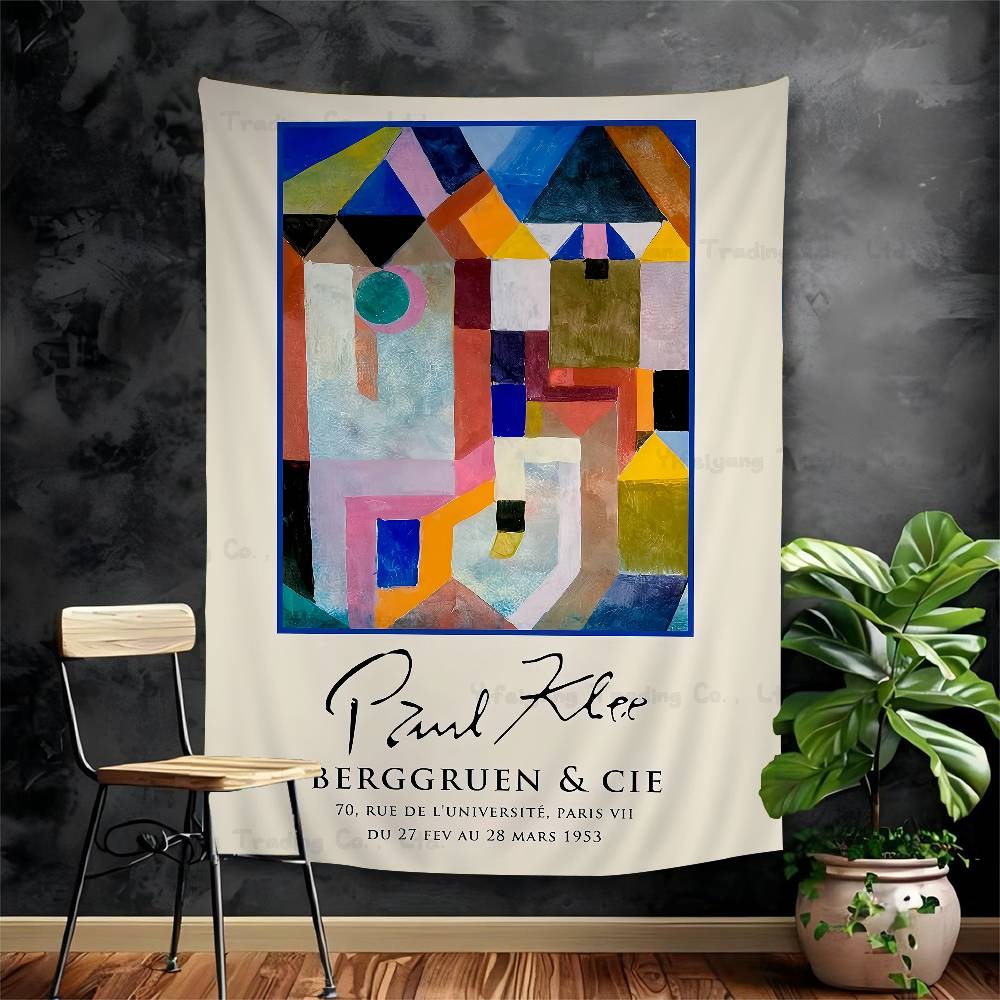 

Paul Klee Abstract Artworks Exhibition Hanging Bohemian Tapestry Indian Buddha Witchcraft Bohemian Cheap Hippie Wall Hanging 74x94cm(29x37in)