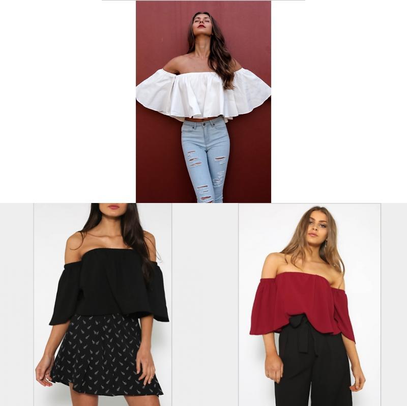 Stylish Summer Off Shoulder Ruffle Hem Loose Fit Top Women Urban Fashion Tee