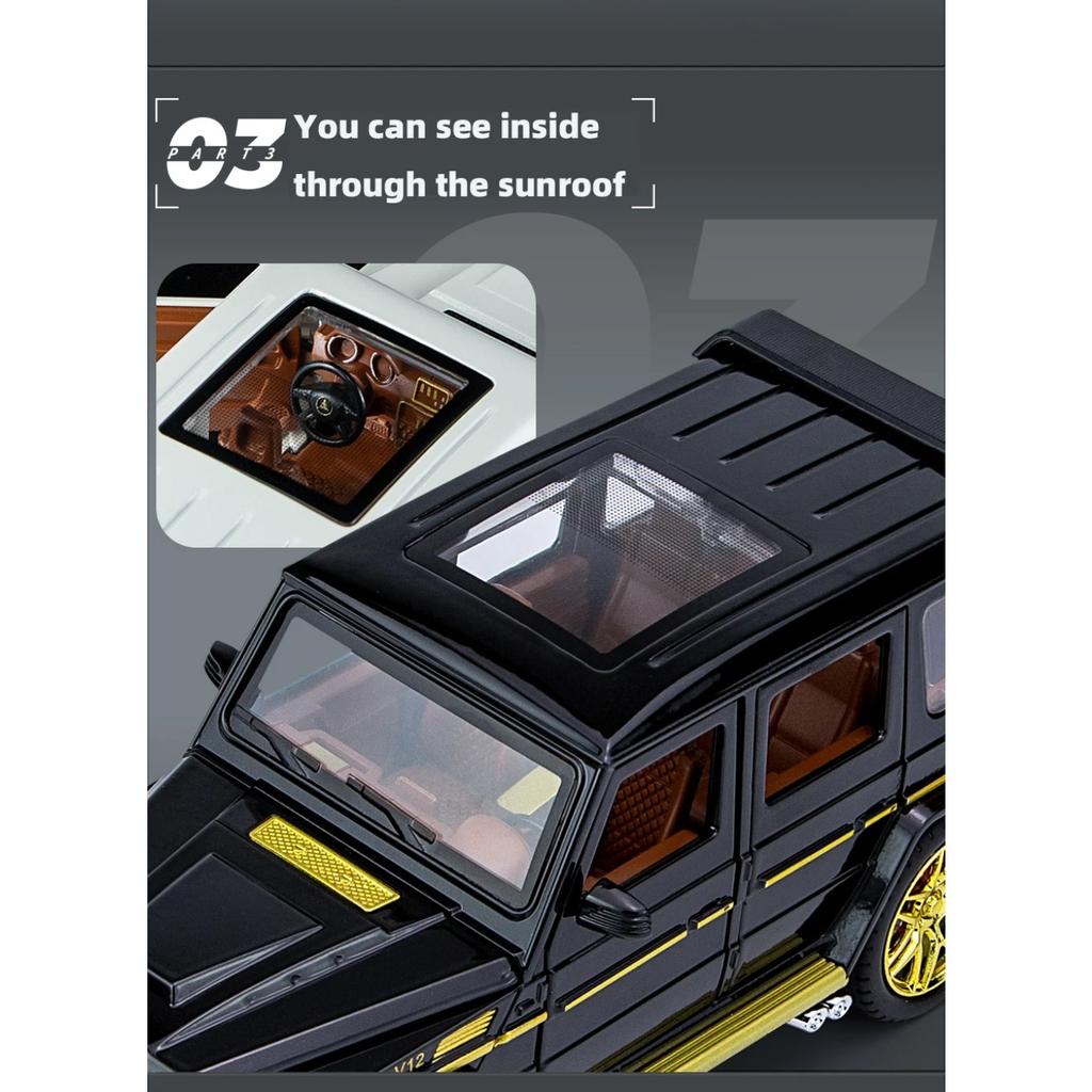 1/24 Alloy Die-cast Benz G63 Car Model Simulation Sound and Light Off-road Vehicle Toys Children's Birthday Gift Christmas