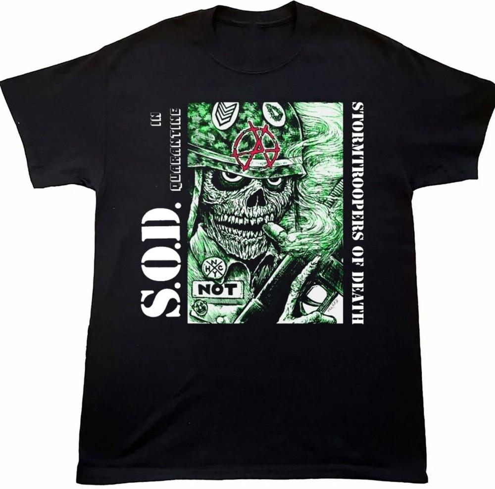 Vtg S.O.D. Stormtroopers Of Death Band For Fans Cotton Black Unisex Shirt BL342 Unisex T-Shirt XL