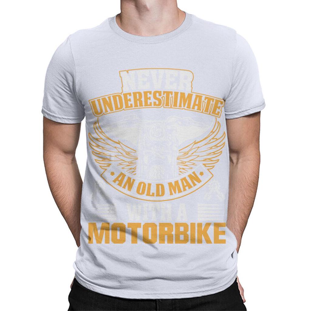 Never Underestimate An Old Unisex With A Motorbike Humorous Biker Tee For Unisex Perfect Gift For Motorbike Enthusiasts Fashionable