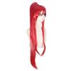 Anime 100CM Gurrenlagann-yoko Cosplay Wigs Red Long Straight Chip Ponytail for Female's Halloween Party Costume Wig Perucas