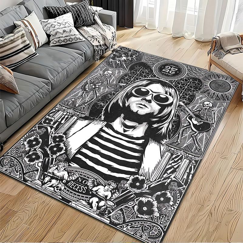 "Retro Gothic Skull Design Carpet" Suitable As a Non-slip Mat for the Living Room or Bedroom Sofa