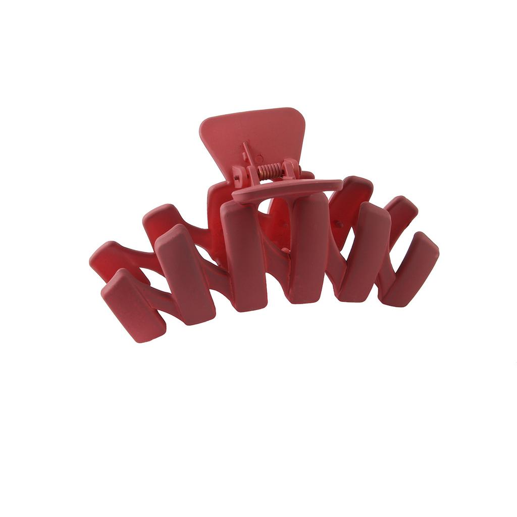 Fashionable N-shaped Large Frosted Spray-painted Plastic Hair Clip for Ladies' Hair