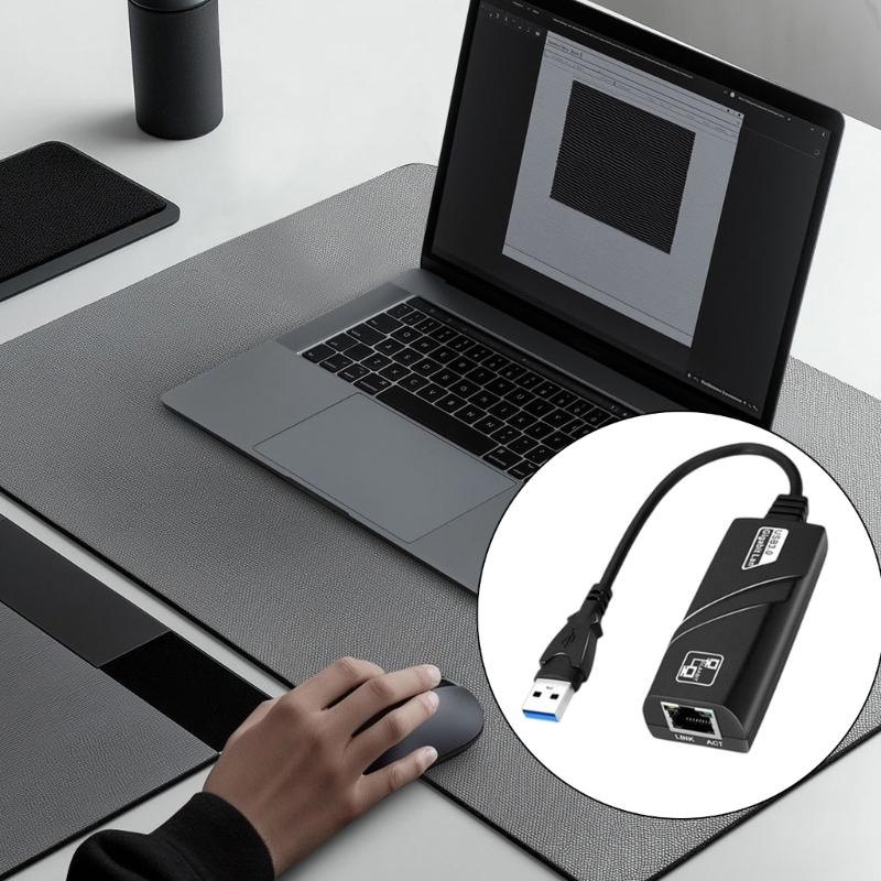 USB Type C to RJ45 Ethernet Converters 100/1000Mbps for Laptops and Tablets with Fast Data Transfer Speeds