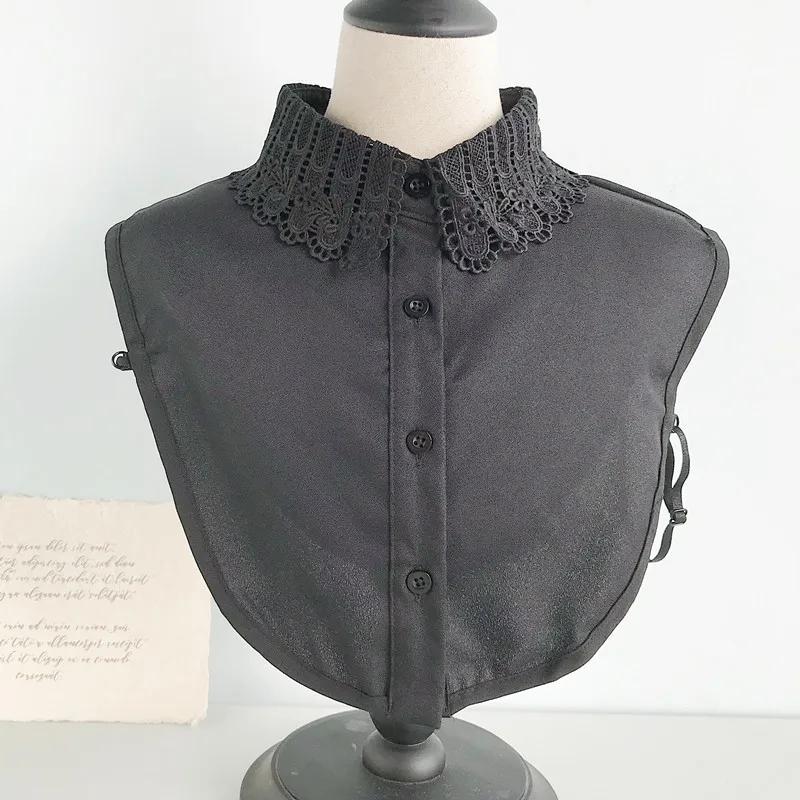Fake Collar For Shirt Detachable Collars Solid Shirt Lapel Blouse Top Men Women Black White Girls Top Clothes QH132