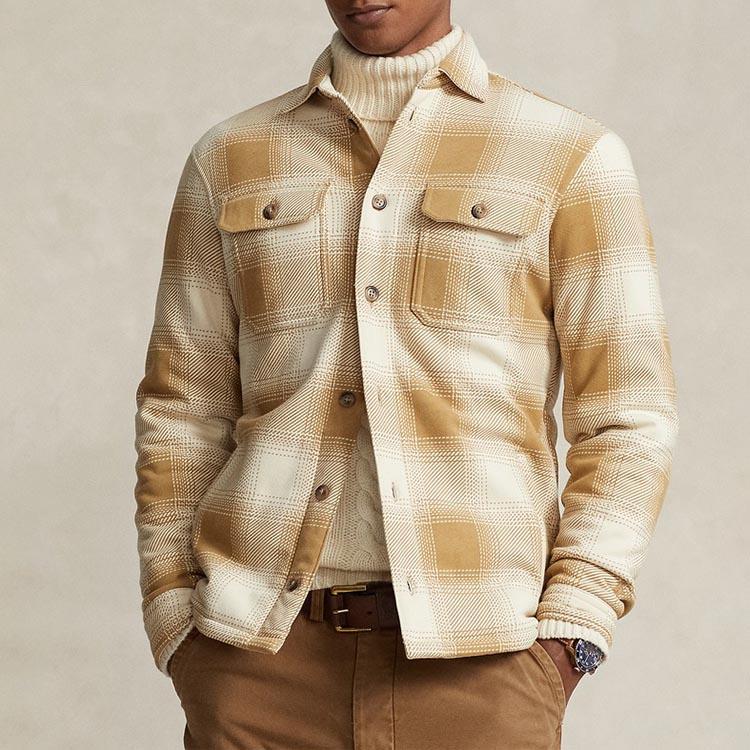 Polo Ralph Lauren SS24 Plaid Print Pointed Collar Single-Breasted Casual Long Sleeve Jacket Men jackets Multicolor MNPOWOV16823293-101