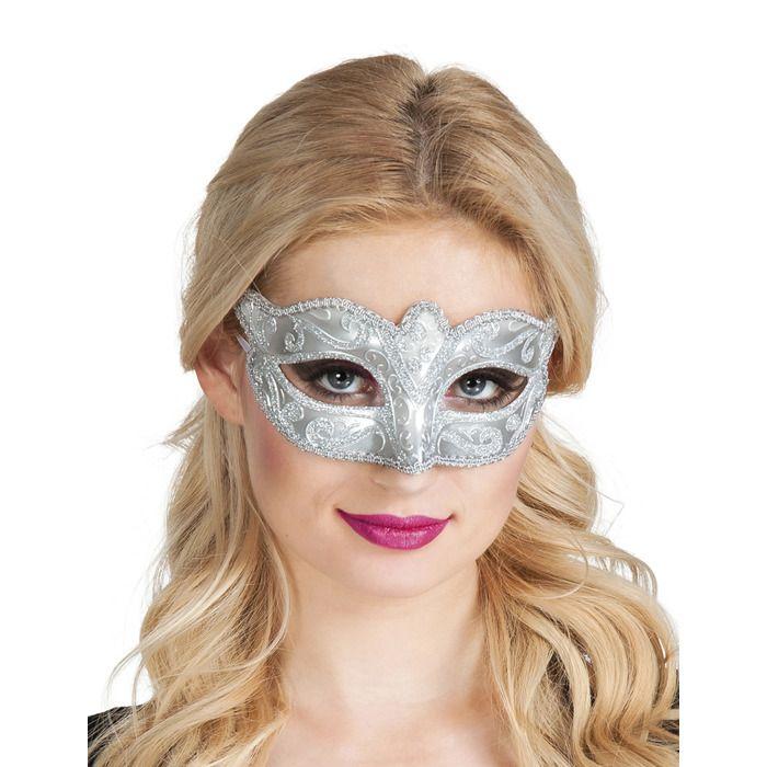 Loup Vénitien Féminin Argenté - Boland - Pour Soirées Masquées Et Costumes Renaissance