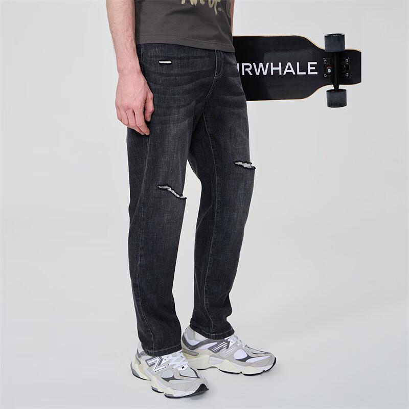 Mark Fairwhale Men's Ripped Washed Straight-Leg Denim Jeans