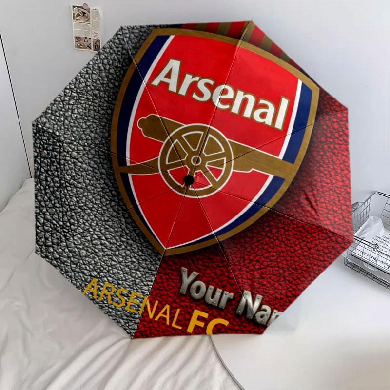 1 PC Automatic Folding Umbrella - Arsenal F Custom Name Pattern, Portable & Foldable Design with 8 Ribs, Christmas Birthday Gifts