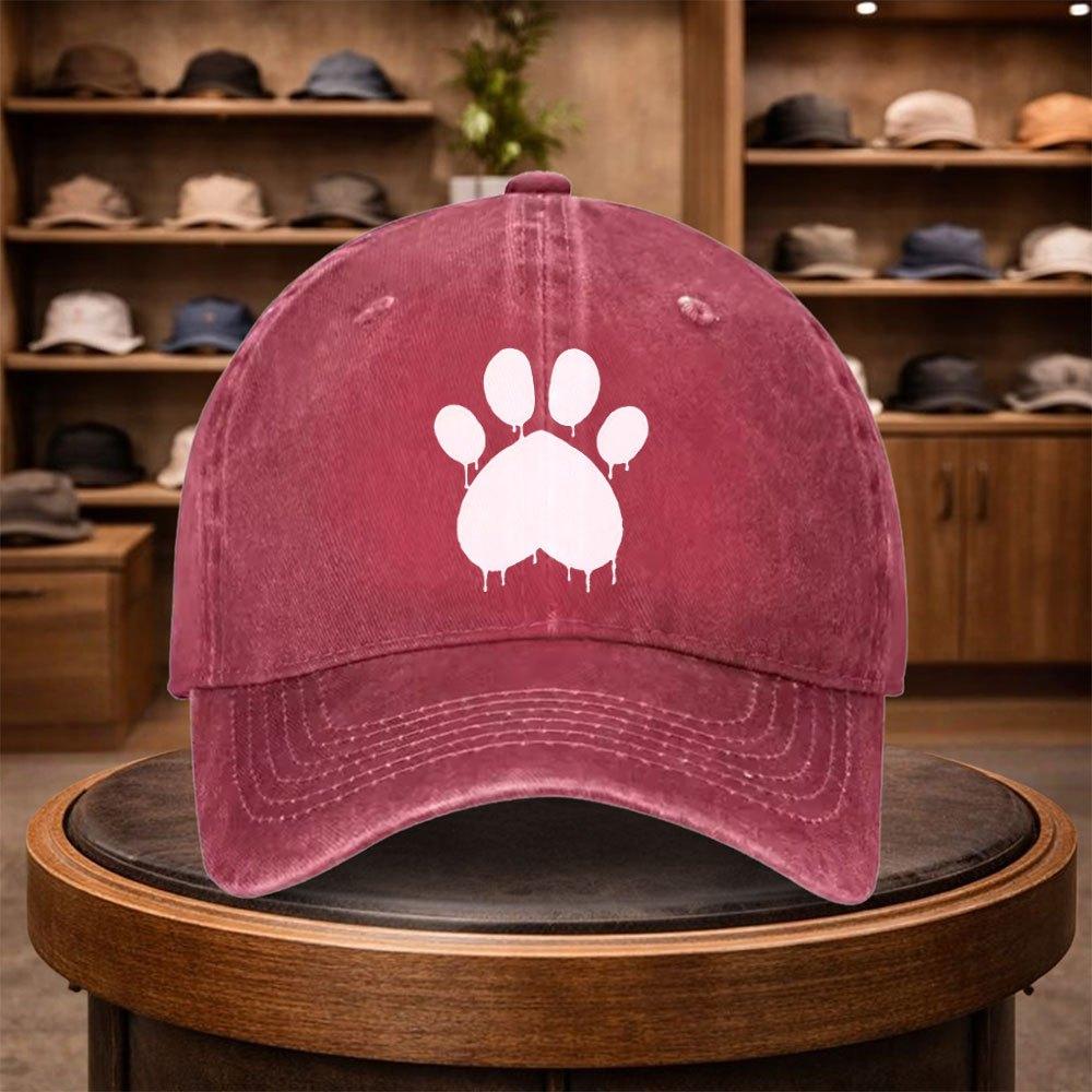A Baseball Cap with a Paw Print Design Perfect for Casual Outings This Stylish And Adjustable Hat Is Suitable for Outdoor Acti