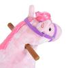 Rocking Horse for Children 2+ Years with 4 Wheels, Realistic Sounds and Footrest, 65x28x75 Cm, Pink