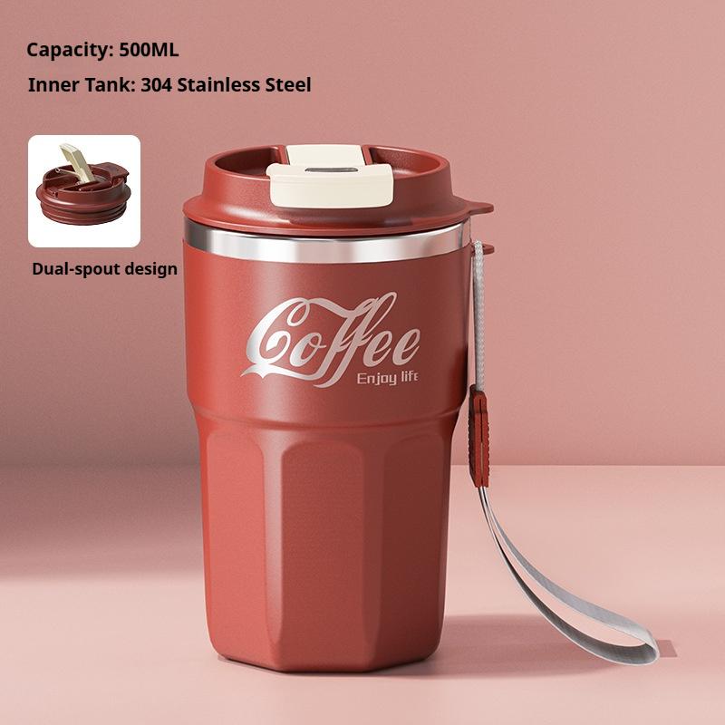 480ML Double-Walled Insulated Milk Coffee Cup Anti Scalding Drinking Cup Stainless Steel Thermal Bottle  Reusable Insulated Cup
