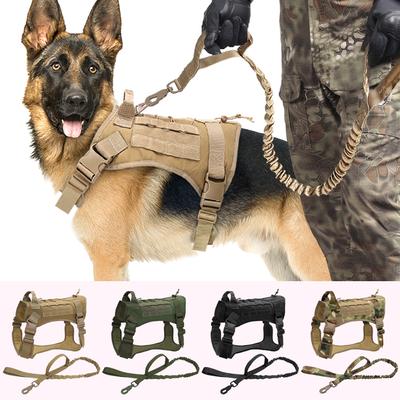 Hundetrainingsgeschirr, Leine, Militärische taktische Hundegeschirre, Arbeitshundeweste, Haustier-Bungee-Leine für Deutschen Schäferhund, Bulldogge