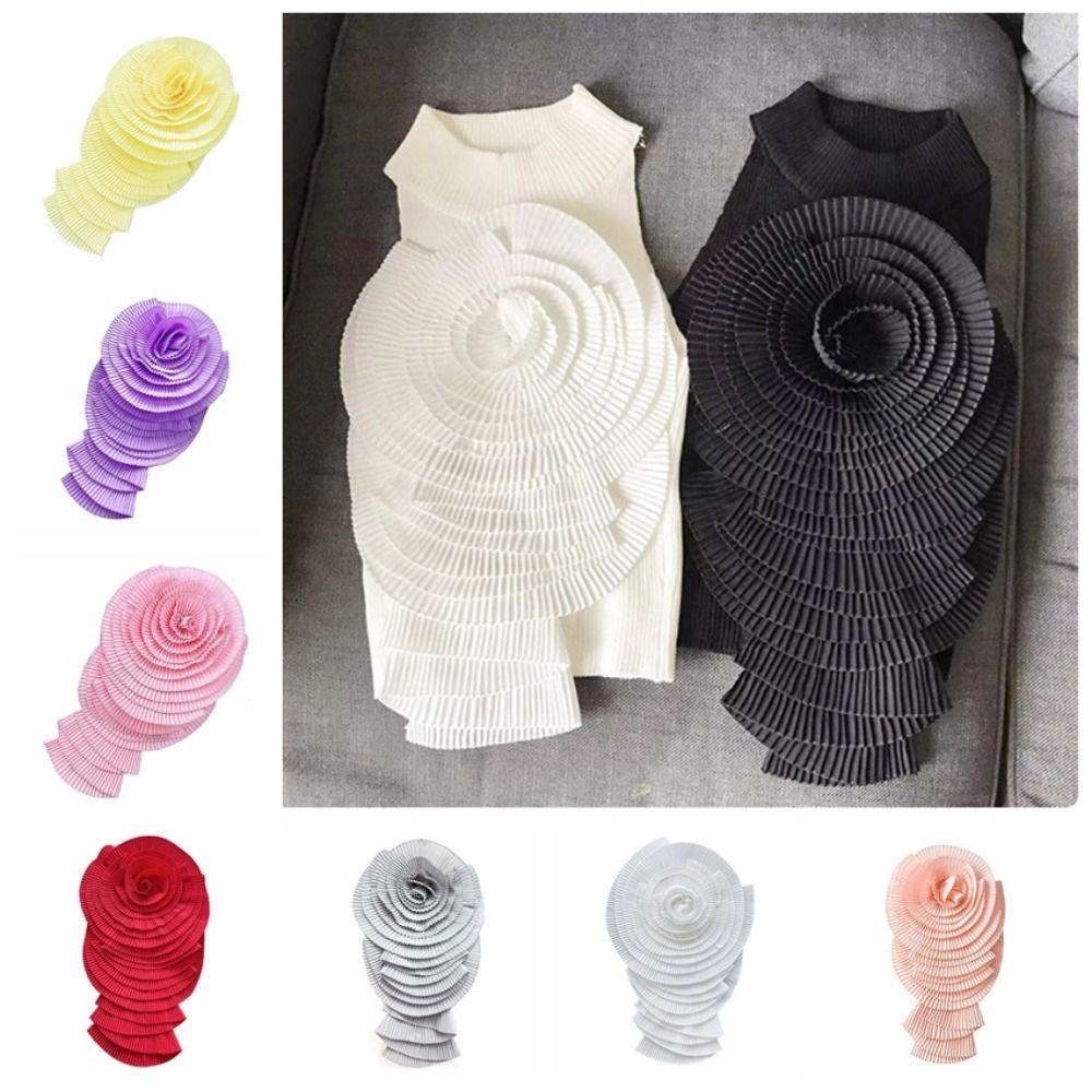 

Chest Flower Clothing Patch Multi-layer Clothes Appliques Pleated Big Flower Patch Sewing