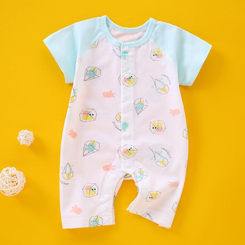 Baby Cotton Short Sleeve Romper With Bonefree Design For Newborns And Infants