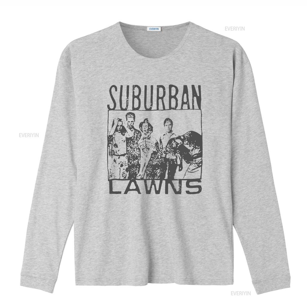 Vintage Design Suburban Lawns White T Shirt Vintage Washed Slightly Designer Clothes Casual Unisex Top For Everyday Wear Homme