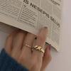 Korean Elegant Style Open Adjustable Metal Horn Ring For Women With Unique Design Geometry