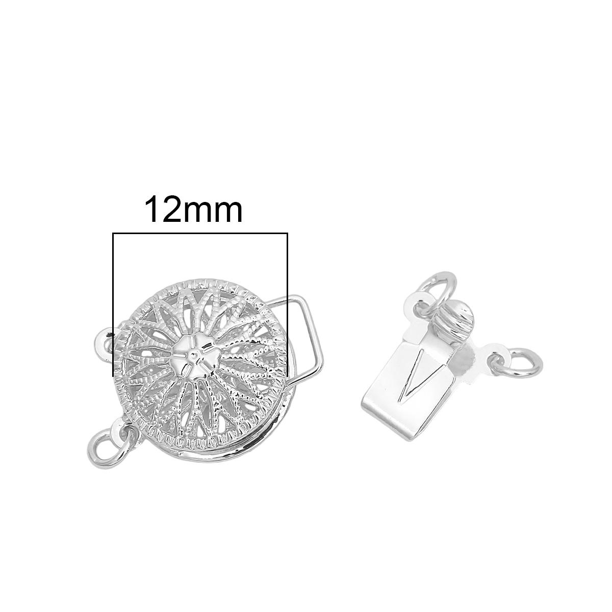 

Медная застежка Sumflowe, разъем для браслета, ожерелья, DIY ювелирных изделий, фурнитура 03 серебряный