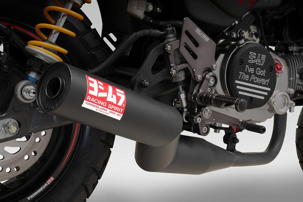 Yoshimura Monkey 125 (21) Straight Cyclone Muffler Stay, For Yoshimura Step X-TREAD Mounted Vehicles YOSHIMURA 194-44F-0010 Black/Scarf Stay