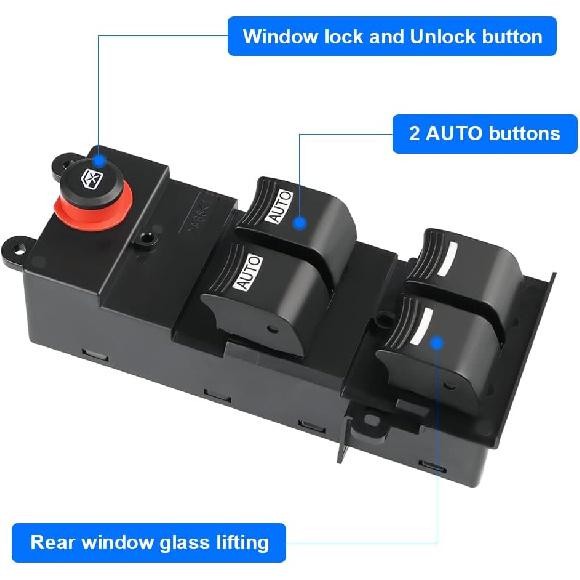 Compatible with Driver Side Master Power Window Switch Acura MDX 3.7L V6-2007 2008 2009 2010 2011 2012 2013, 14 Pins, 35750-STX-A01ZA