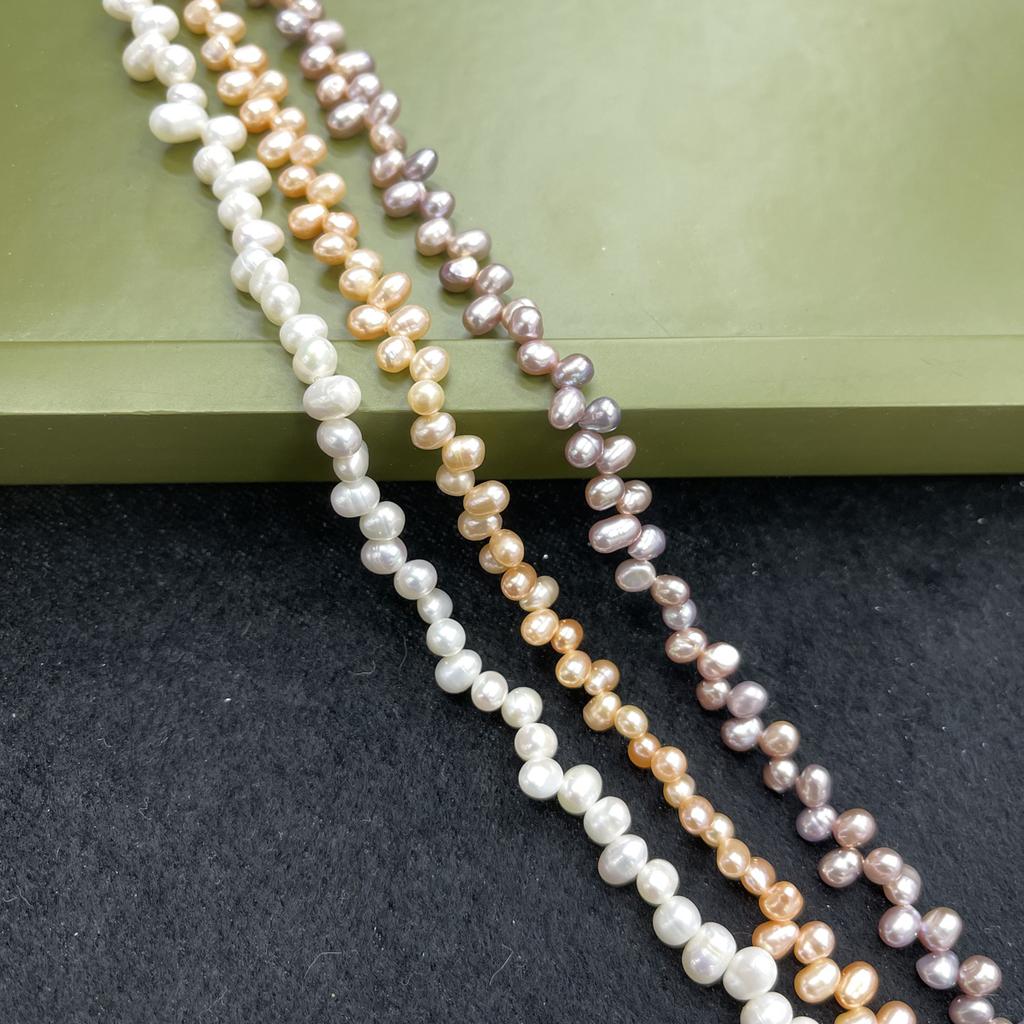 1Strand Top Side Drilled Nugget Freshwater Pearl Beads 4-5mm 36cm Irregular Baroque Natural Pearl Loose Beads For DIY Bracelet Necklace Jewelry Making