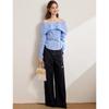 Bailuyu Elegant Ruffled Off-Shoulder Long Sleeve Blouse