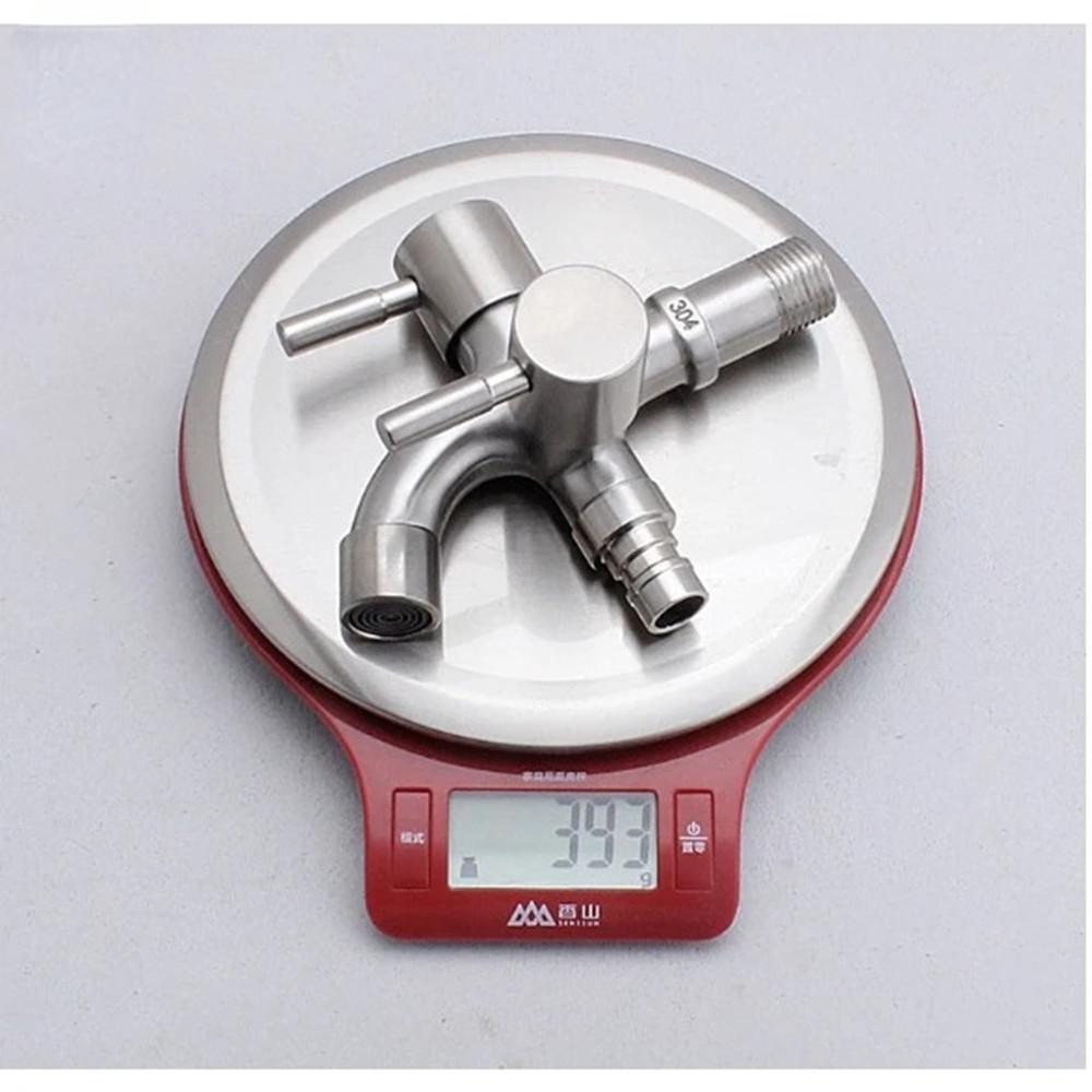 304 Stainless Steel Faucet Lengthened One Into Two Out Multi-function Double-outlet Washing Machine Faucet