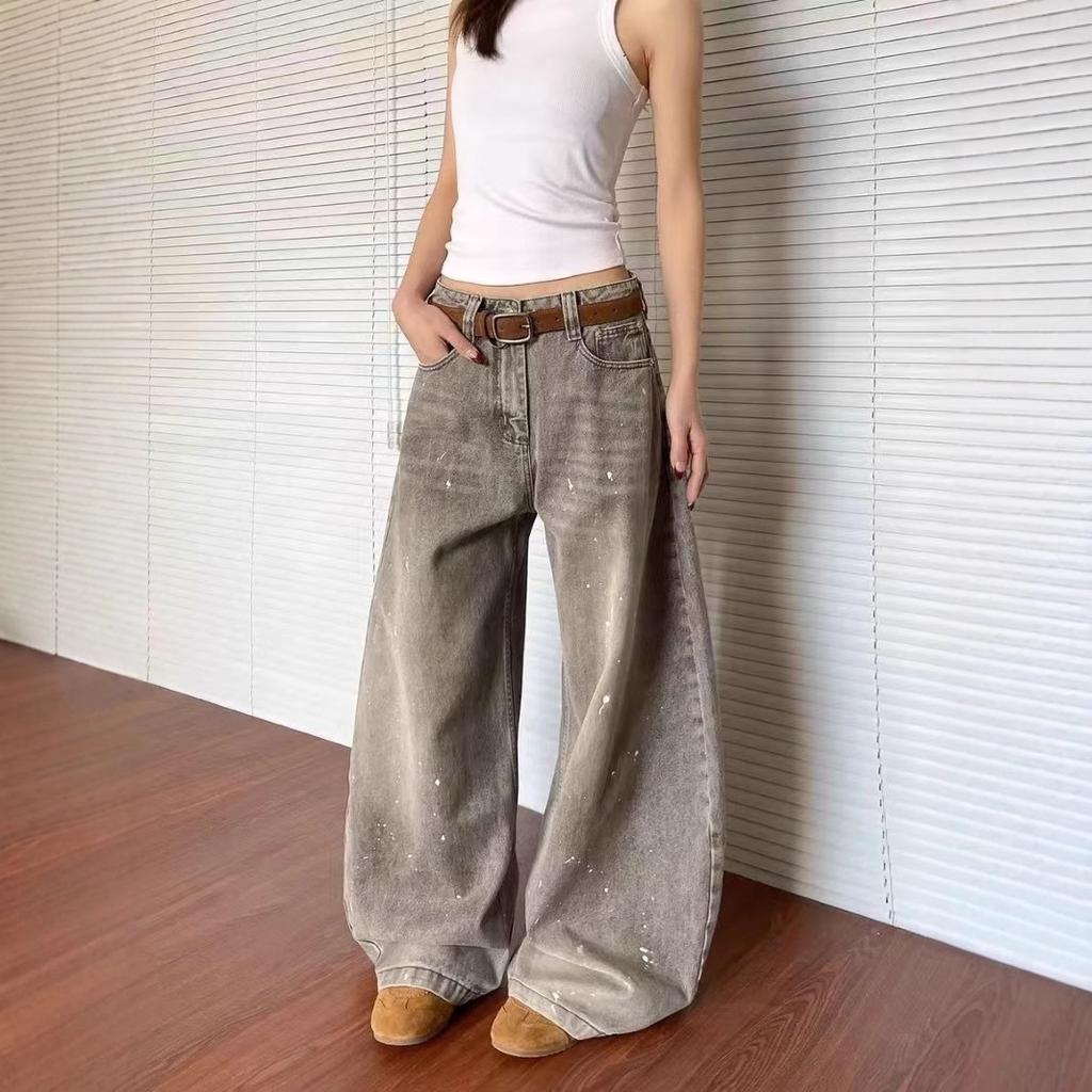 High Waist Straight Jeans Damen Locker Lässig Denim Hose Tägliche Straßenhose