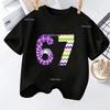 Kids Number 67 Graphic TShirt Soft Cotton Crew Neck Cute  Cool Birthday Wear for Boys  Girlsdf0066