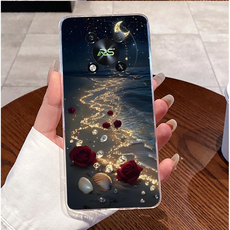 Hülle Für ITEL RS4 S666LN Gehäuse Luxus Niedlich Liebesherz Hase Lustiges Muster Transparentes TPU Weiches Silikon Handyhülle Rückseite