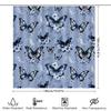 Klasyczny Niebiesko-Biały Motyl Zestaw Zasłony Prysznicowej do Kąpieli Dekoracyjna Zasłona Prysznicowa do Łazienki Tkanina Wodoodporna z Nadrukiem 3D Rozmiar:18