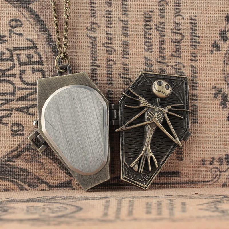 Devil Lanyard Embossed Ghost Head Pocket Watch European and American Animation Halloween Christmas Horror Night Skull Jack