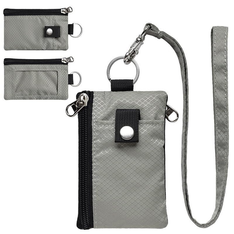 GPT Card Mini Pass and Small Neck Wallet with Coin Light Gray [Suitcase Company] Skimming-Resistant Wallet, Case, Wallet, Case, Pouch, Men's Women's,