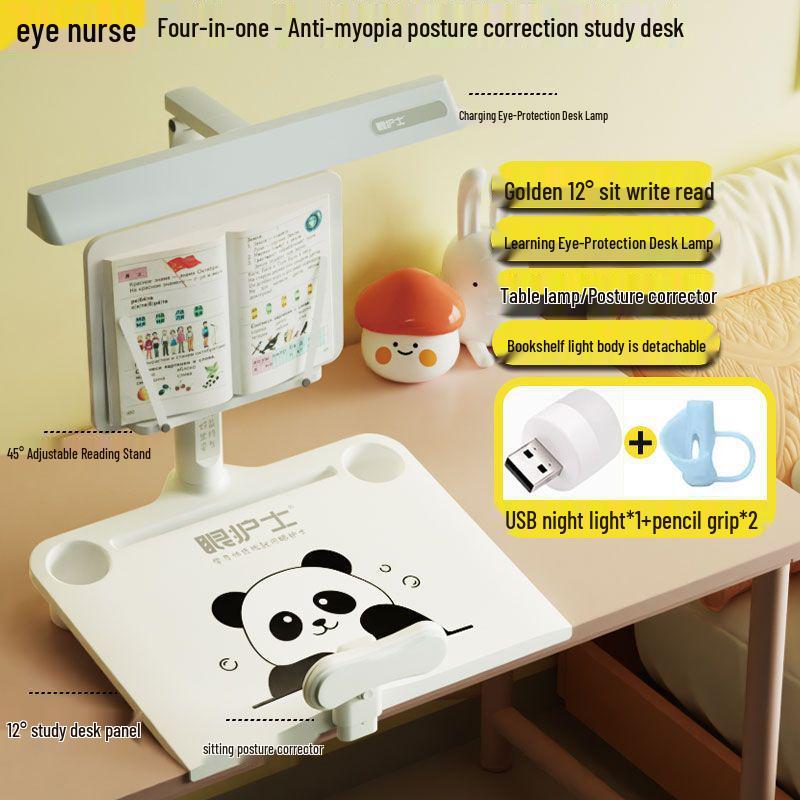 Luminária de Mesa Infantil com Proteção para os Olhos, Correção de Postura, Anti-Miopia e Porta-Canetas