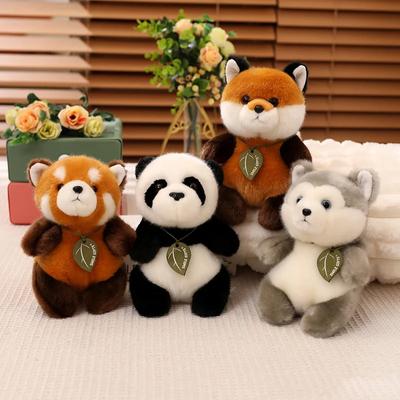 18cm Stuffed Lifelike Husky Cat Koala Fox Panda Dog Raccoon Doll Simulation Forest Animals Plush Toys for Kids Gift