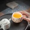 1 Pc Chinese Ceramic Teacup Large Capacity Handmade Suede Jade White Porcelain Tea Bowl Meditation Cup Master Cup Tea Set 180ml