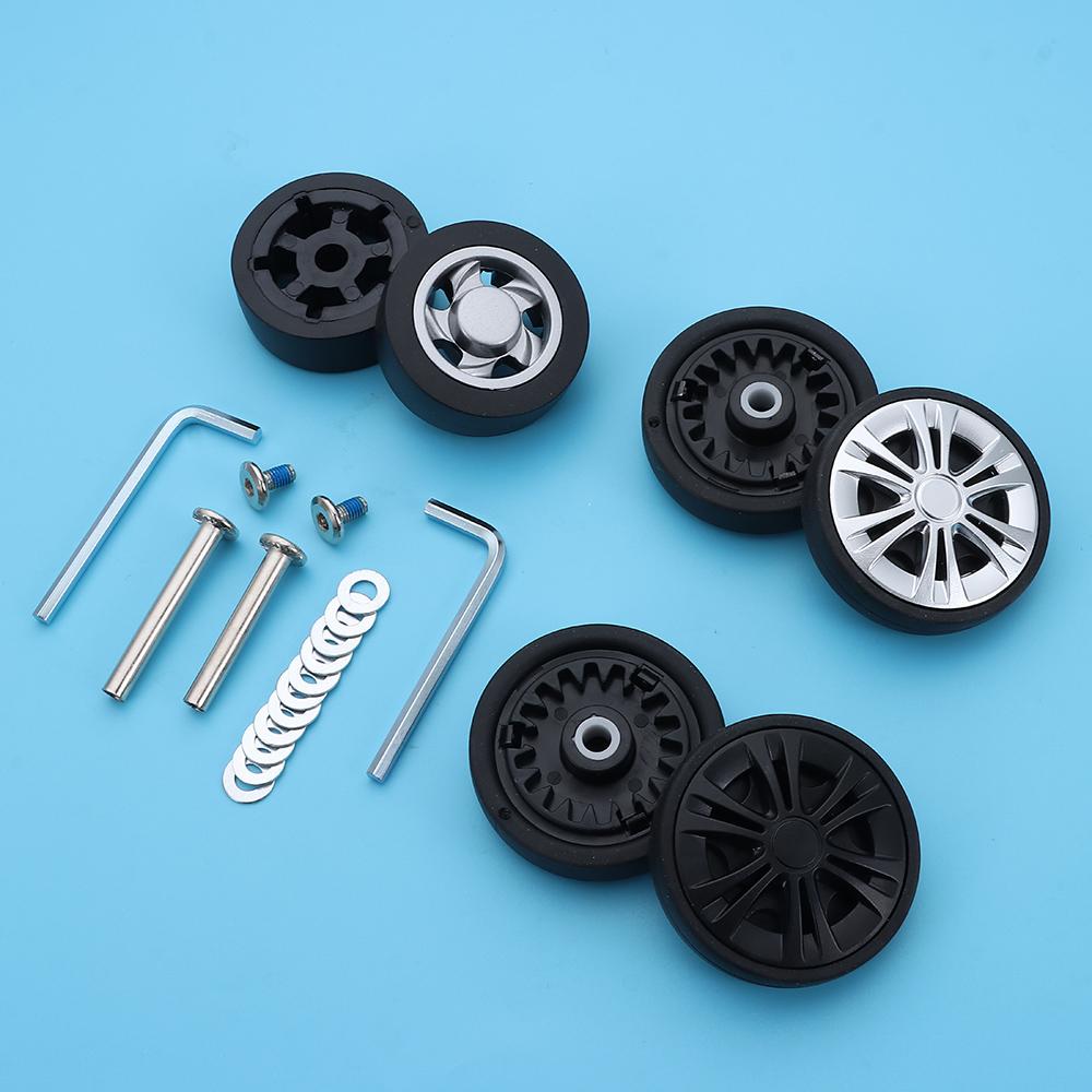 Replacement Suitcase Wheels Wear-resistant with Screw Replace Wheels Silent Caster Wheels Axles Repair Kit Luggage Accessories