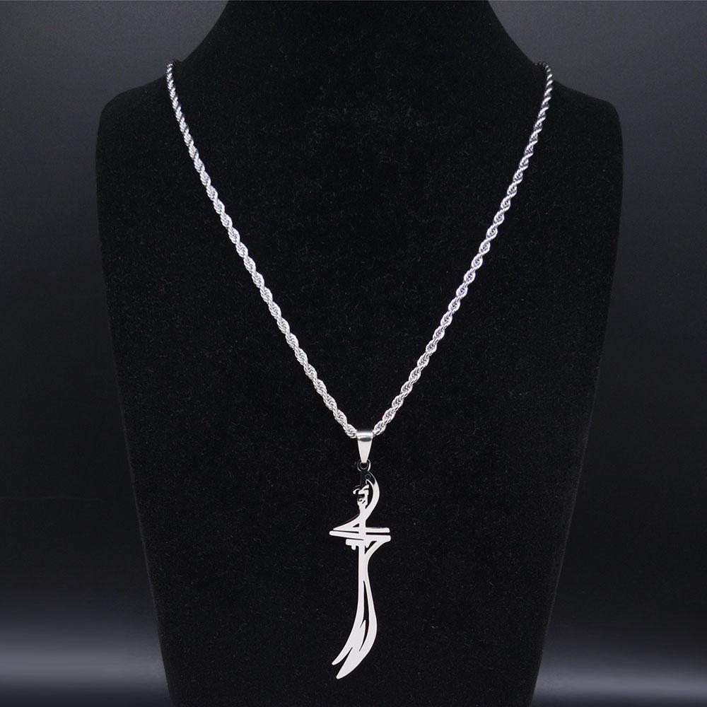 Arabic Sword Saudi Stainless Steel Islamic Muslim Zulfiqar Imam Ali Swords Necklaces for Men Islam Accessories Gift Jewelry 656