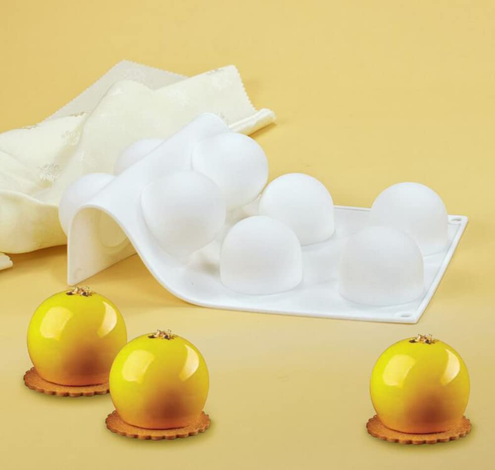 Siliconen Mousse Cake Vorm, Bakbestendige Dessert Mousse DIY Chocolade Zeep Kaars Vorm, 8-Gats Bolvormig Bal