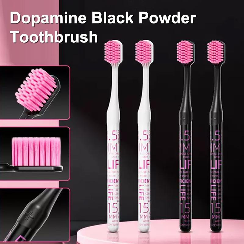 Dopamine Black Powder Toothbrush Soft Bristles High Value Korean Style Trendy Home Washing Wide Head Toothbrush